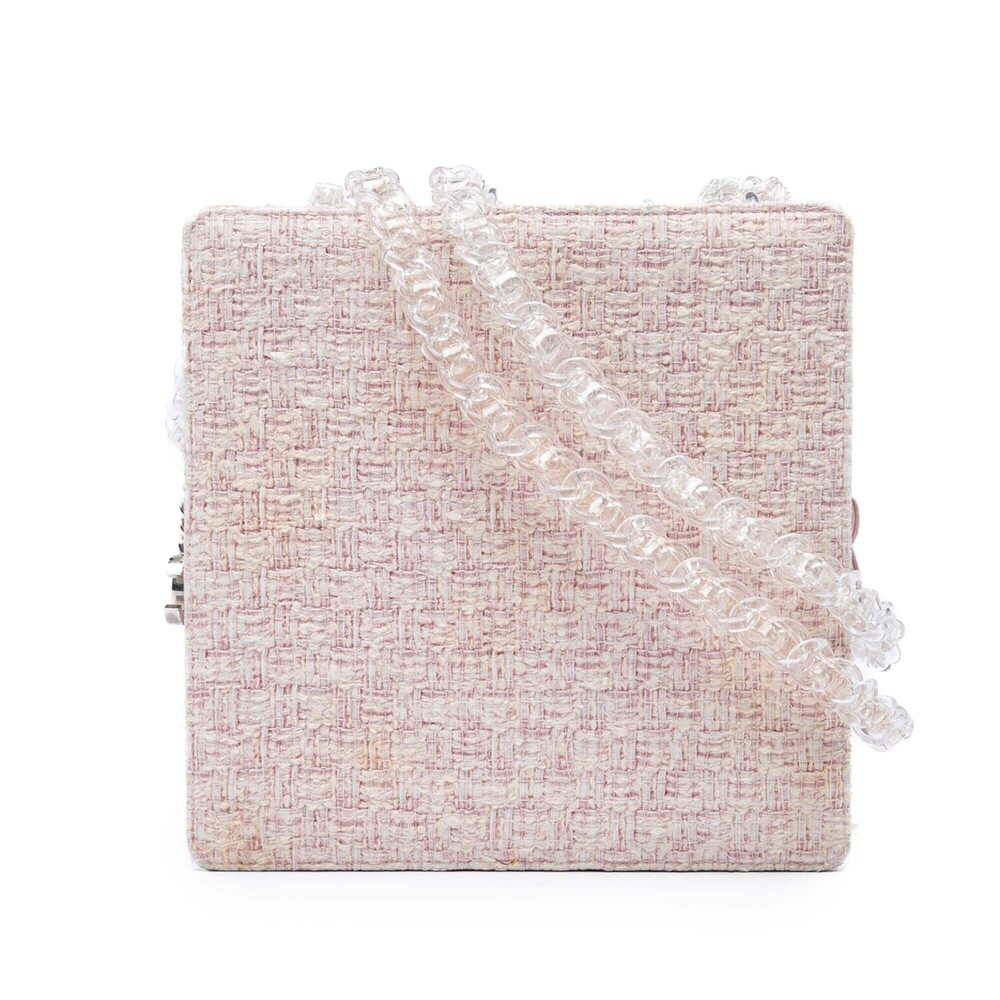 Pre-Loved Chanel Square Tweed PVC Chain Fantasy Shoulder Bag